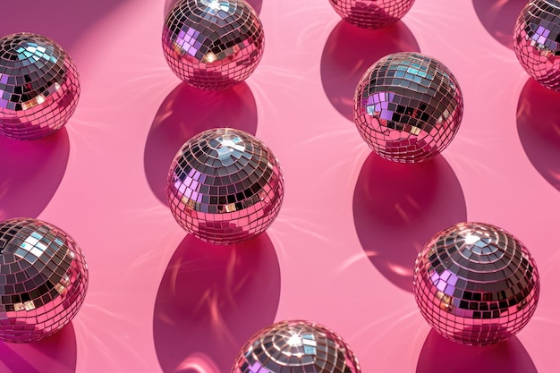 Abstraktes rosa Disco-Kugelmuster über dem Hintergrund