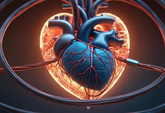 Abstraktes rotes menschliches Herz Herz-Anatomie Gesundheitsmedizinisches Konzept Niedrig-Poly-Stil-Design Geometrischer Hintergrund