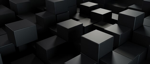 Abstraktes Schwarzes 3D-Stil-Cubes-Array