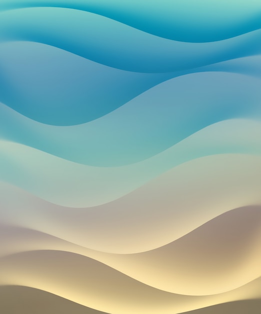 Abstraktes Sommerdesign mit Wellen von Meer und Sandfarbe