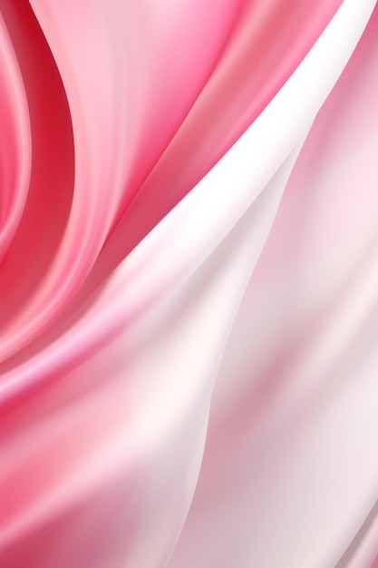 Abstraktes Wellenmuster, seidig in rosa und weißen Farben, monochromer Hintergrund, generative KI