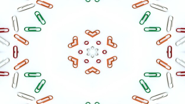 Abstraktes Zahlen- und Buchstabenkonzept Symmetrisches Muster Dekorative dekorative Kaleidoskopbewegung Geometrischer Kreis und Sternformen