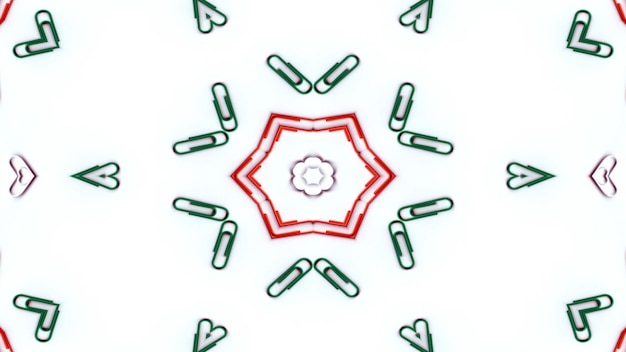 Abstraktes Zahlen- und Buchstabenkonzept Symmetrisches Muster Dekorative dekorative Kaleidoskopbewegung Geometrischer Kreis und Sternformen