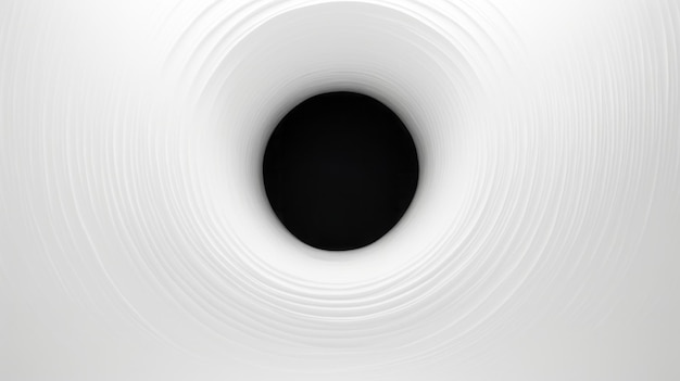Abstraktion schwarzes Loch auf weißem Hintergrund