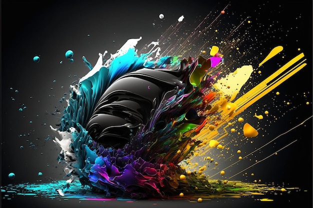 Abstrato 3D Color Splash Background Ai generative