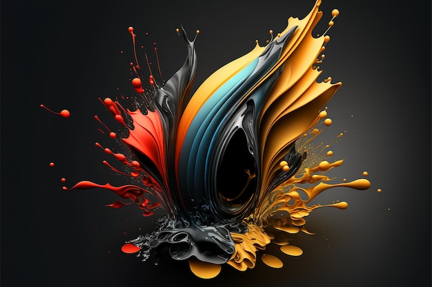 Abstrato 3D Color Splash Background Ai generative