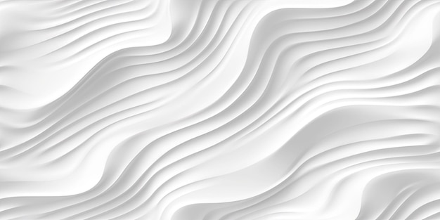 Abstrato 3d fundo branco sem costura padrão ondas textura ondulada Generative AI