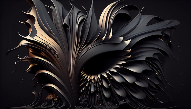 Abstrato 3D fundo preto gerar Ai