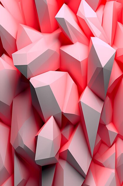 Abstrato 3D rosa branco vermelho geométrico