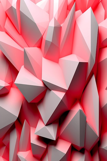 Abstrato 3D rosa branco vermelho geométrico