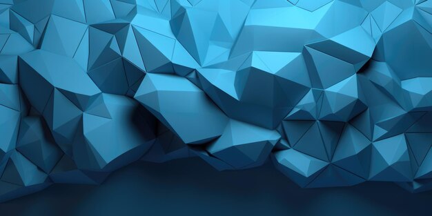 Abstrato azul 3d extrudado voronoi bloqueia o fundo generative ai aig21