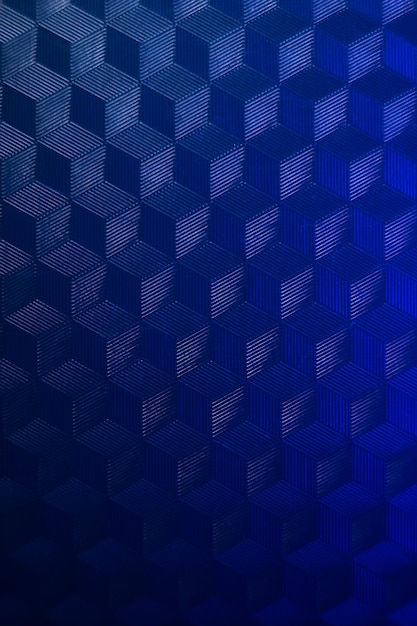 Foto abstrato azul com padrões geométricos com efeito 3d capa futurista na moda pano de fundo de publicidade