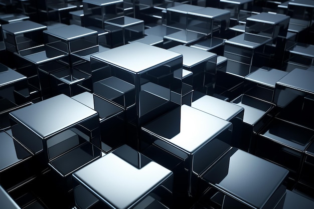 Abstrato base de papel de parede de cubos metálicos