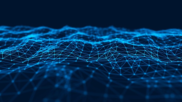 Abstrato base de tecnologia com pontos e linhas de conexão Conceito de rede Tecnologia de dados