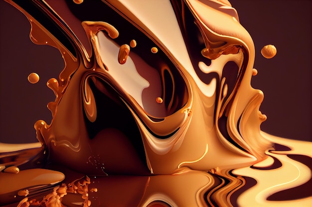 Abstrato Chocolate Café Creme Padrão de textura líquida