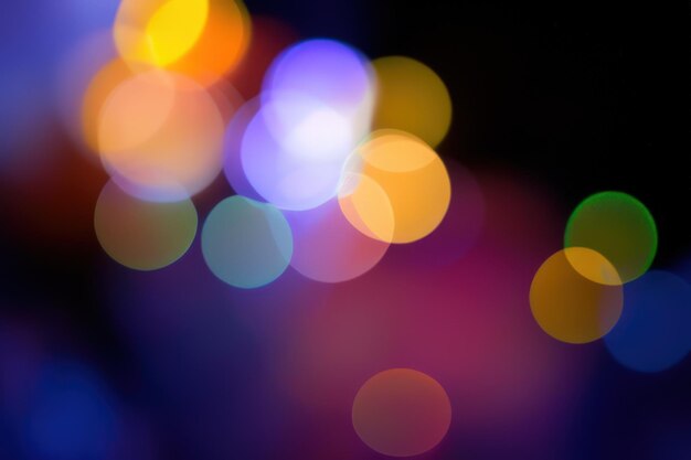 Foto abstrato colorido bokeh em fundo preto