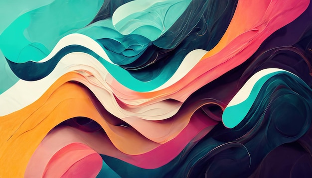 Abstrato colorido com padrão de arte de ondas