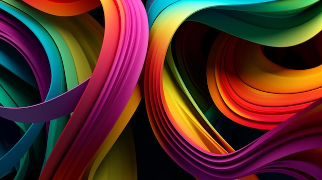 Abstrato colorido em loop bg arte moderna brilho partículas e linhas Textura ornamental cor gradiente do arco-íris Lindo conceito de topografia generativo AI