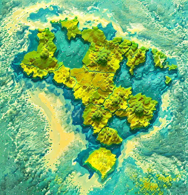 abstrato colorido texturizado mapa do brasil fundo abstrato
