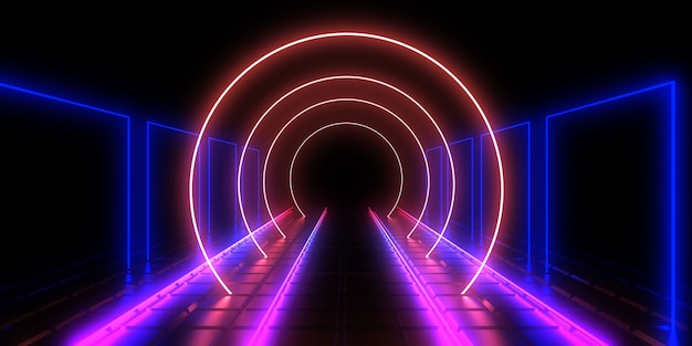 abstrato com luzes de néon. ilustração