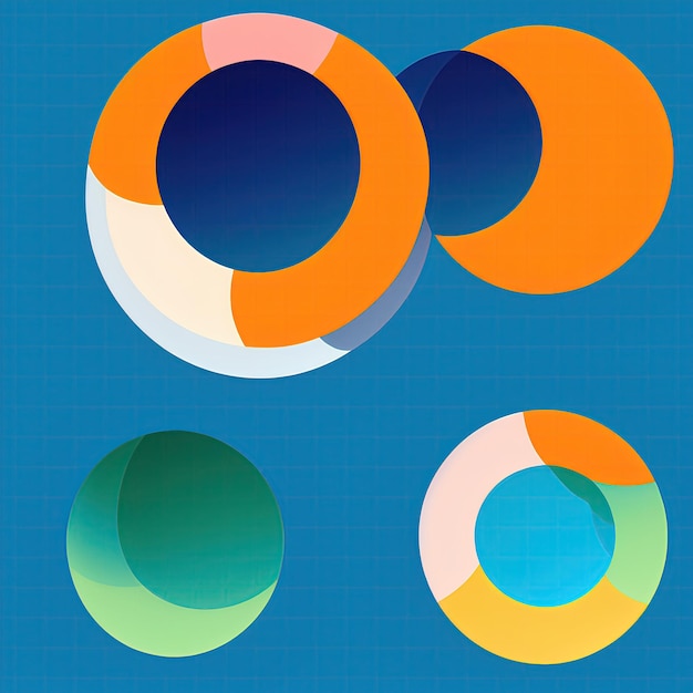 Foto abstrato de círculos geométricos e outras formas