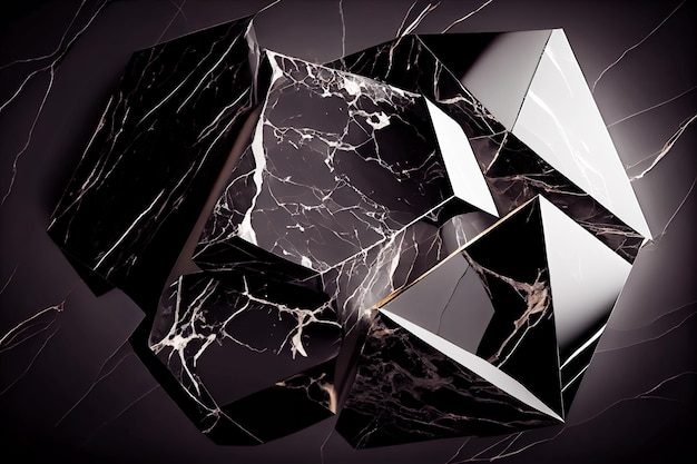 Abstrato de pedaços de vidro rachado com textura de granito Generative AI Generative AI