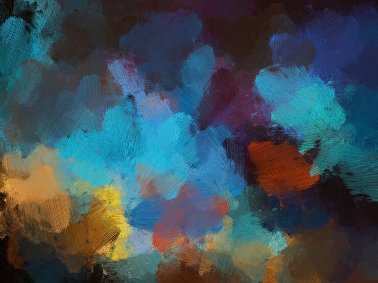 Foto abstrato de pincel de tinta a óleo colorido
