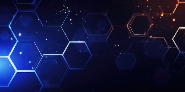 Abstrato de tecnologia de hexágono azul Generative AI AIG21