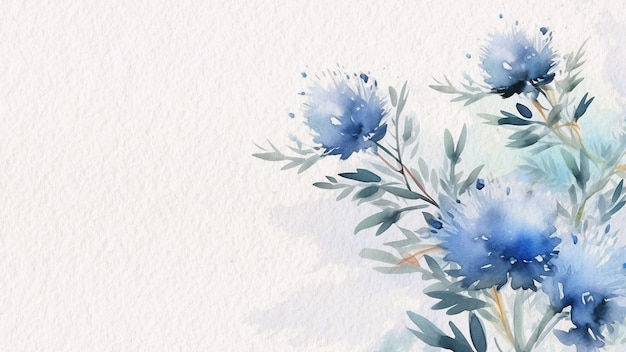 Abstrato floral azul flor aquarela fundo no papel