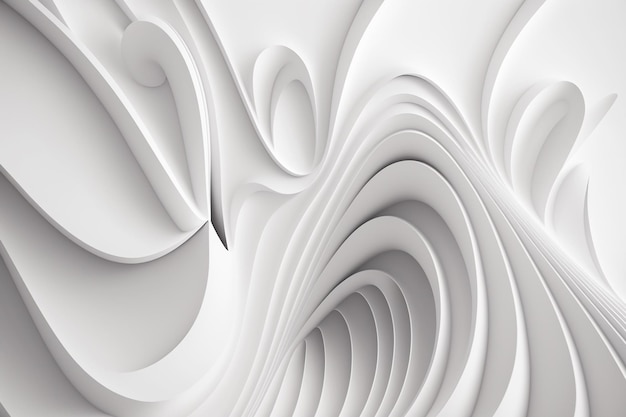 Foto abstrato fundo branco onda 3d render ilustração