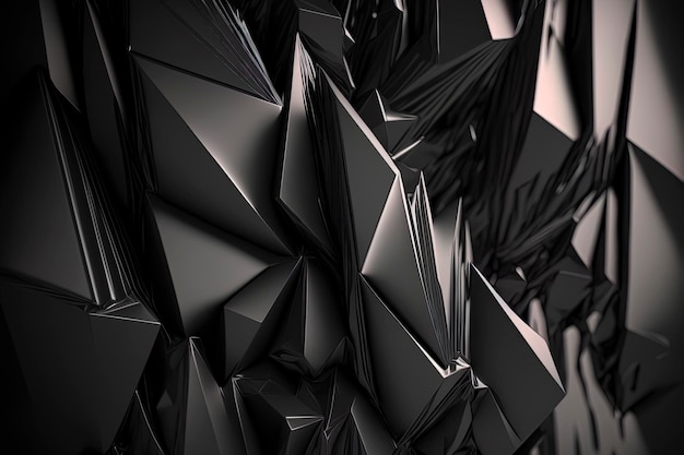 Abstrato fundo de cristal preto AIgenerated