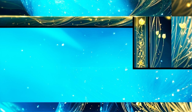 Abstrato fundo de flores de ouro azul para banner