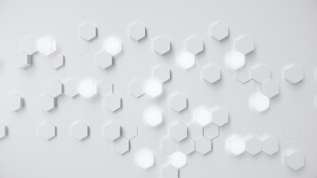 Abstrato geométrico hexagonal branco