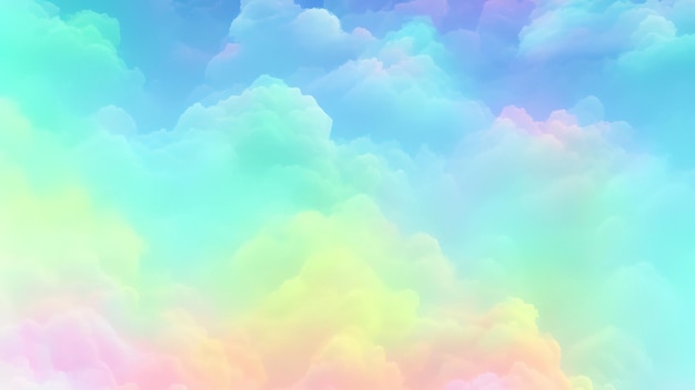 Foto abstrato kawaii fundo colorido do arco-íris do céu