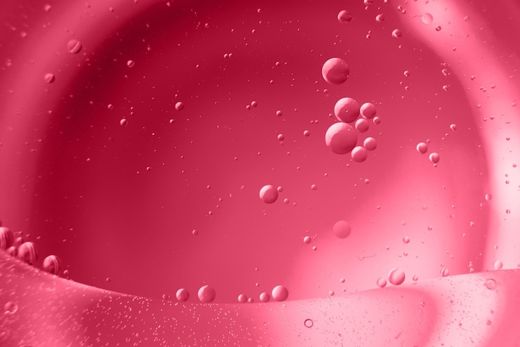 Abstrato luz viva magenta fundo com círculos de óleo bolhas de água fecham