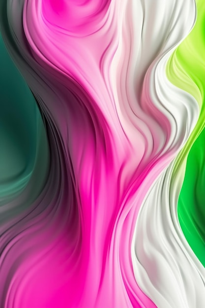 Abstrato moderno branco e cores neon fundo de tinta acrílica ondulada líquida Generative AI