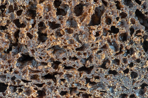 Abstrato ou textura pão preto caseiro close-up