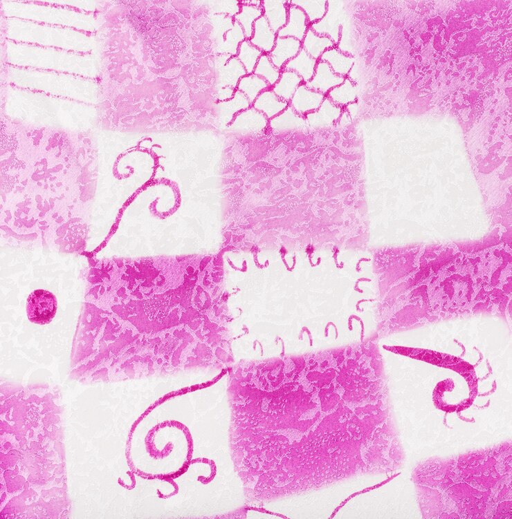 Foto abstrato padrão quadrado rosa e branco em batik