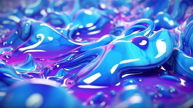 Abstrato roxo e azul liquefaz fundo generative ai