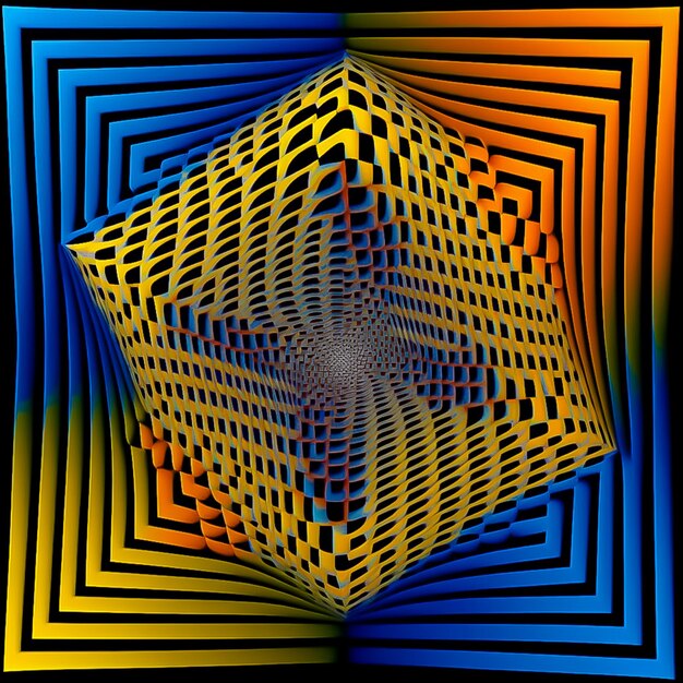 Abstrato sem costura 3d Op Art padrão gerado por Ai