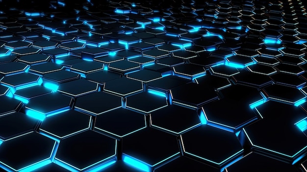 Abstrato tecnológico hexagonal fundo digital tecnologia rede fundo ilustração onda ponto futurista