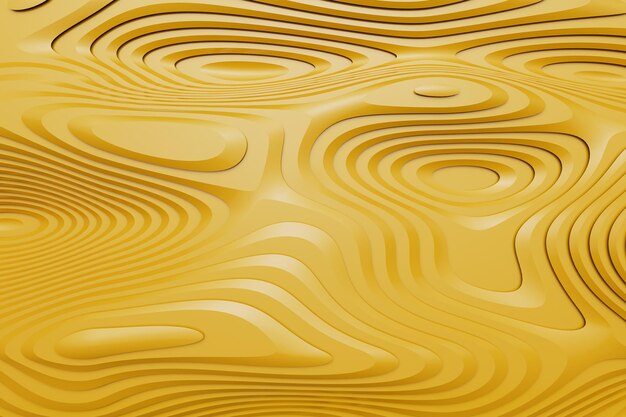 abstrato. textura amarela ondulada. círculos, divórcios. renderização 3D. ilustração 3D