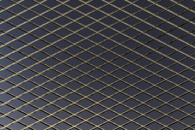 abstrato. uma grade de losangos de cor dourada sobre um fundo preto.