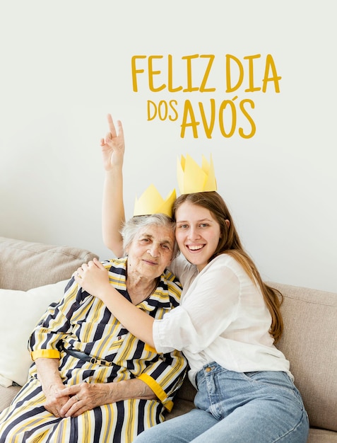 Foto abuela y nieta celebrando el día de los abuelos
