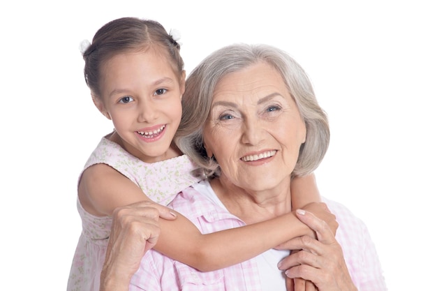 Foto abuela y pequeña nieta