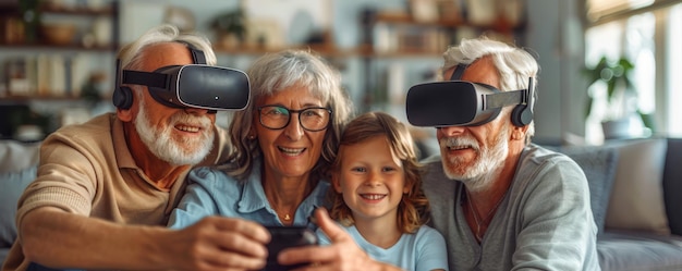 Los abuelos y los nietos se deleitan con la realidad virtual en casa