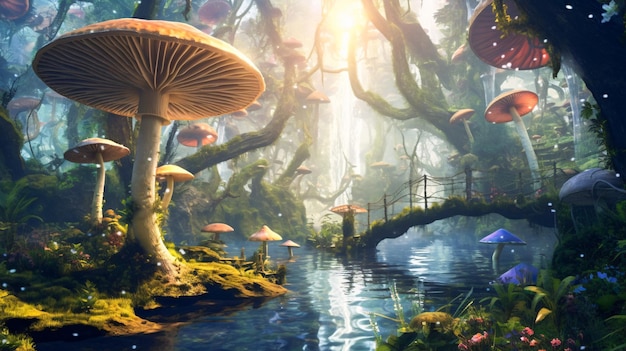 Abundancia de hongos del bosque Una perspectiva generativa de IA