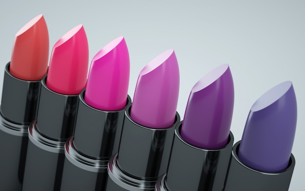 Foto abwechslungsreicher lippenstift rot und violett