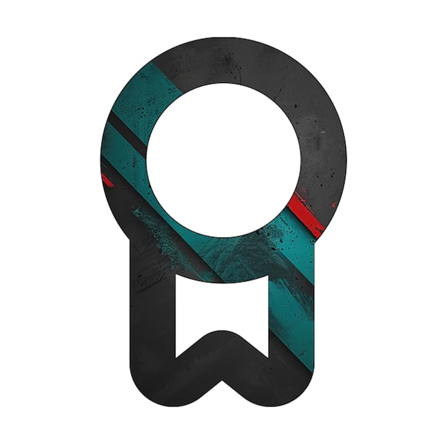 Foto abzeichen-symbol diagonal schwarz grün rot