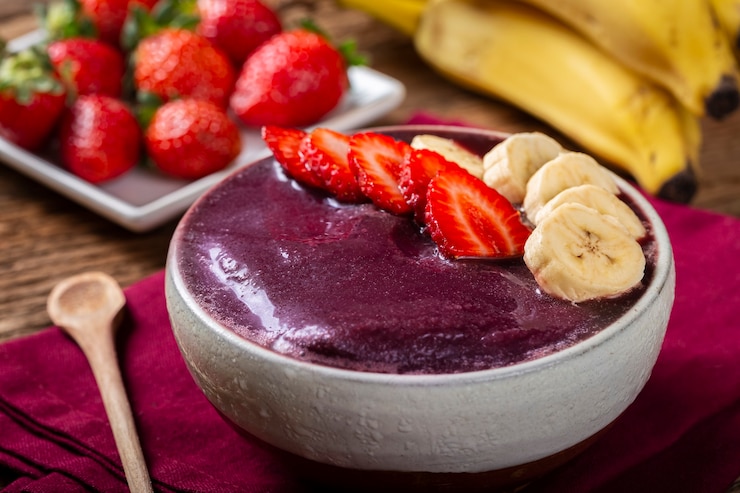 Foto açaí congelado na tigela açaí brasileiro